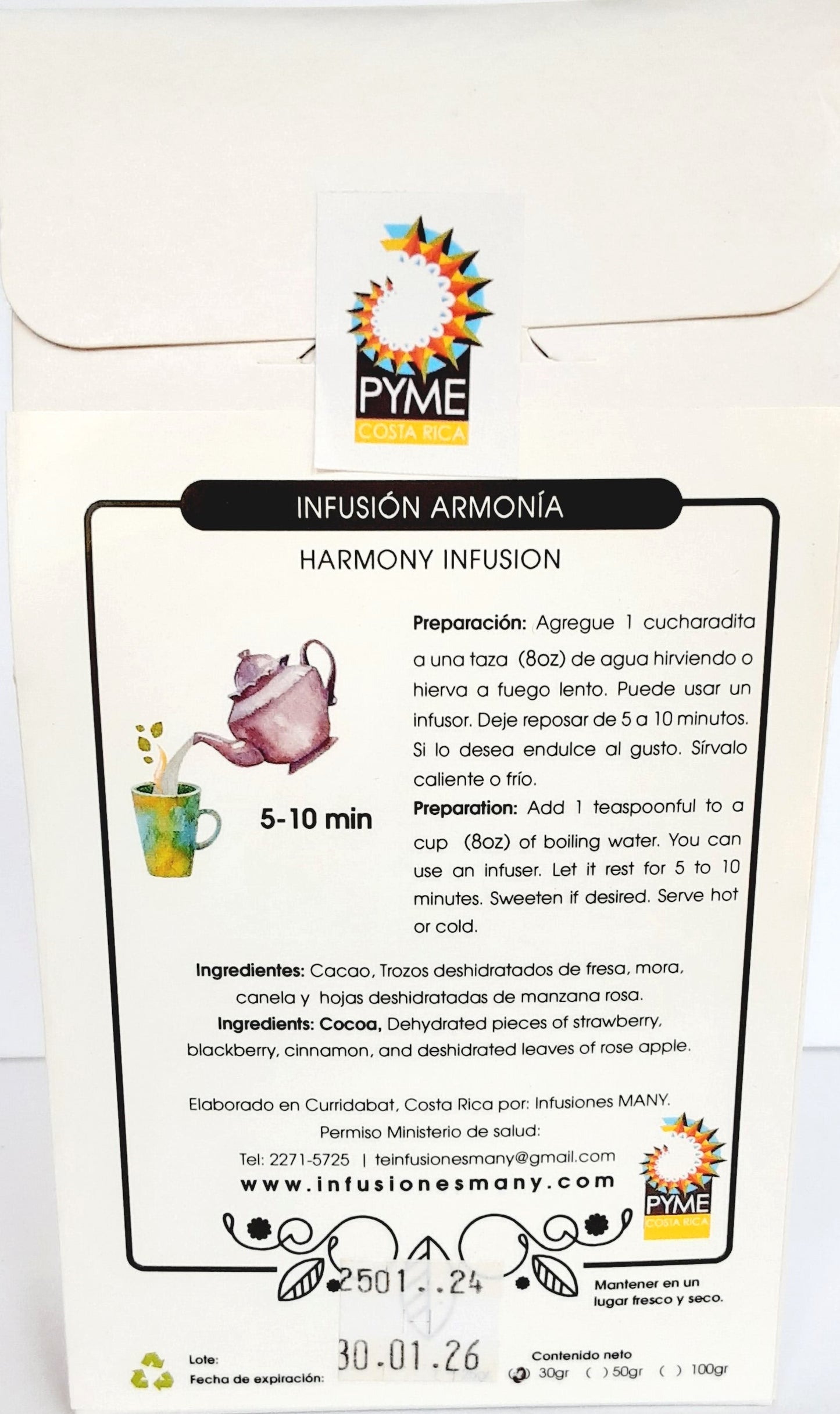 Infusión (té) Frutal Armonía -  Set de 3 paquetes de 30gr c/u