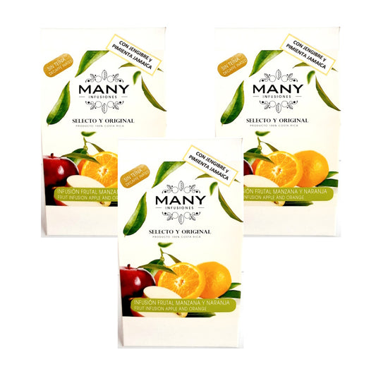 Infusión (té) Frutal de Naranja-Manzana - Set de 3 paquetes de 30gr c/u