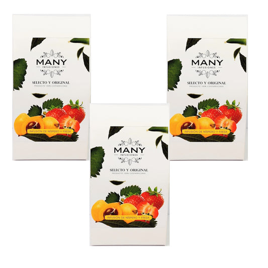 Infusión (té) Frutal de Níspero y Fresa - Set de 3 paquetes de 30gr c/u