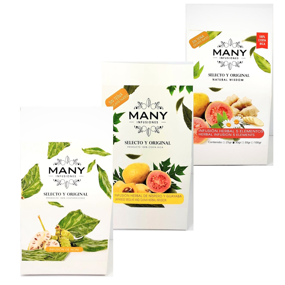 Infusiones (té) herbales surtidas 3pack (Cinco Elementos / Níspero y Guayaba / Noni)