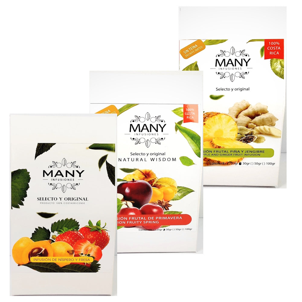 Infusiones (té) frutales surtidas 3pack (Pina y Jengibre / Primavera / Nispero y fresa
