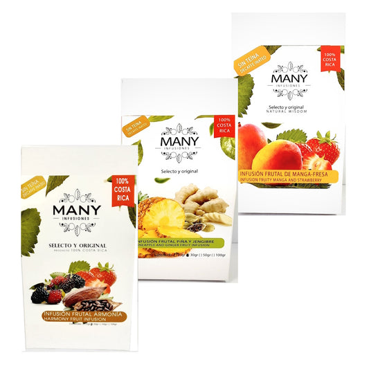 Infusiones (té) frutales surtidas 3pack (Manga-Fresa/Piña-jengibre/Armonía)